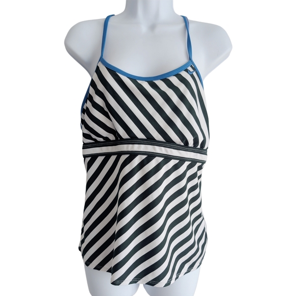 Nike Other - Nike Youth 14 Black White Stripe Swim‎ Tankini Top